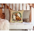 thumbnail image 4 of Coussin Décoratif en Tissu Terrier Irlandais et Fleurs, 4 of 5