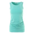 thumbnail image 2 of A2Y Women's Fitted Premium Fabric Side Ruched Sleeveless Top Baby Blue XL, 2 of 5
