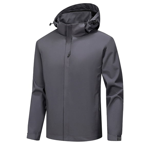 KaLI_store Mens Jacket Mens Outdoor Casual Jacket Comfortable Daily Bomber Coat Grey,3XL