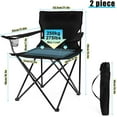 thumbnail image 3 of Foldable Camping Chair Set of 2, Folding Camp Chairs for Adults, Large Portable Lawn Chair for Outdoors Fishing, Hiking, Travel, Picnic, Beach, Supports 275lbs & Include Storage Bags (Black), 3 of 7