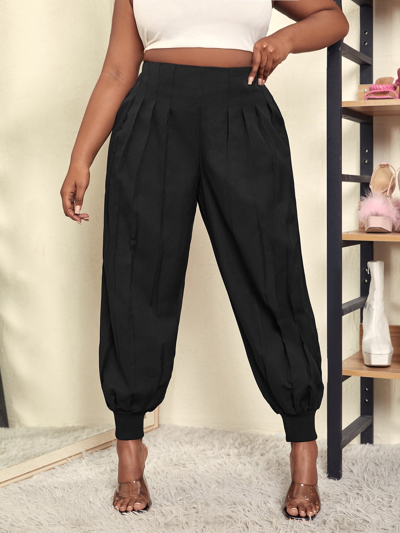 Casual Women's Plus Size Plicated 
