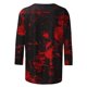 thumbnail image 4 of Fiudx Ofertas Relámpago Camiseta Estampada de Halloween a La Moda para Mujer, Blusa de Mangas 3/4, Tops Informales con Cuello Redondo, 4 of 5