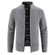 thumbnail image 4 of Suéter tipo cárdigan con cremallera y cuello alto de polar para otoño e invierno para hombre, 4 of 5