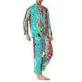 thumbnail image 3 of Bingfone Men'S Pajama Set 2 Piece Loungewear Pjs, Long Sleeve With Pajama Pants-Cartoon Map Of Europe, 3 of 9