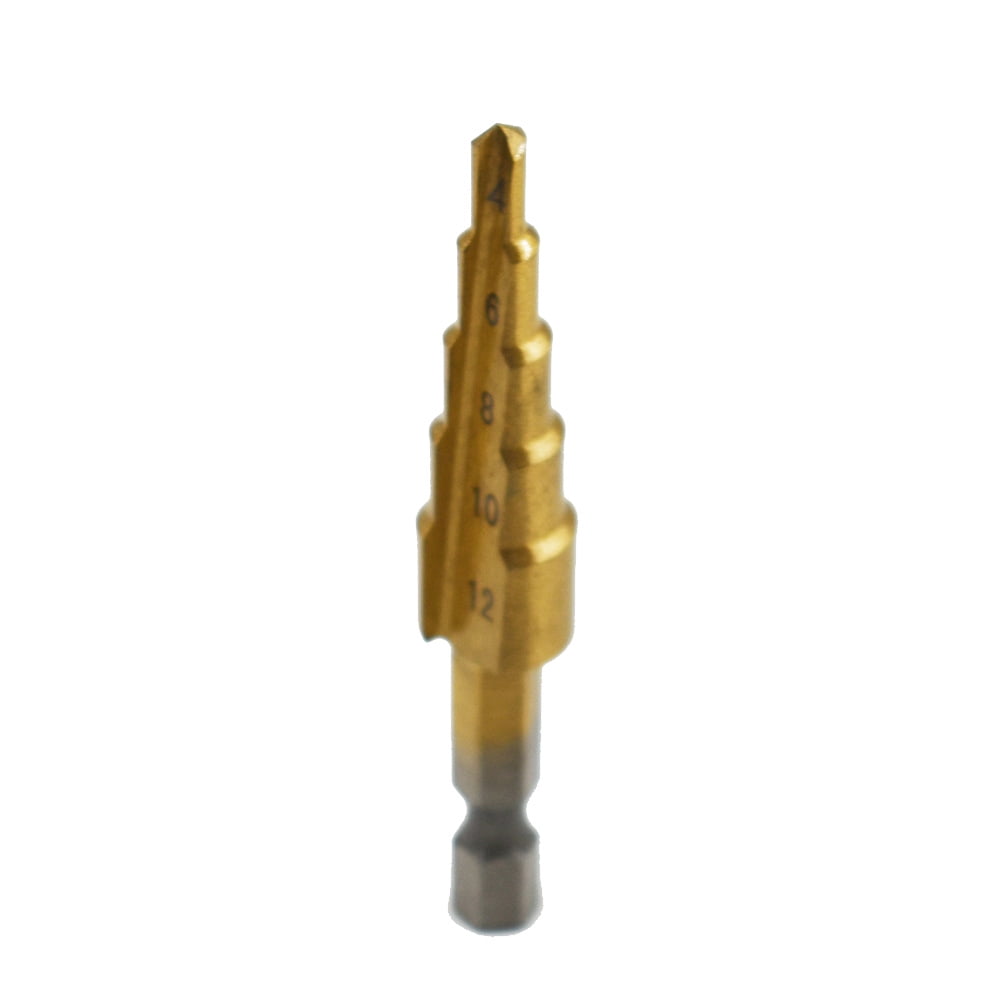 findmall 3pcs 4-32MM HSS Cobalt Step Drills Nitrogen High Speed Steel Spiral for Metal Cone Drill Bit Set Triangle Shank Hole Cutter