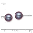 thumbnail image 4 of Auriga Fine Jewelry 925 Sterling Silver Rh-plated 8-9mm Black FW Cultured Round Pearl Stud Earrings for Women, 4 of 6