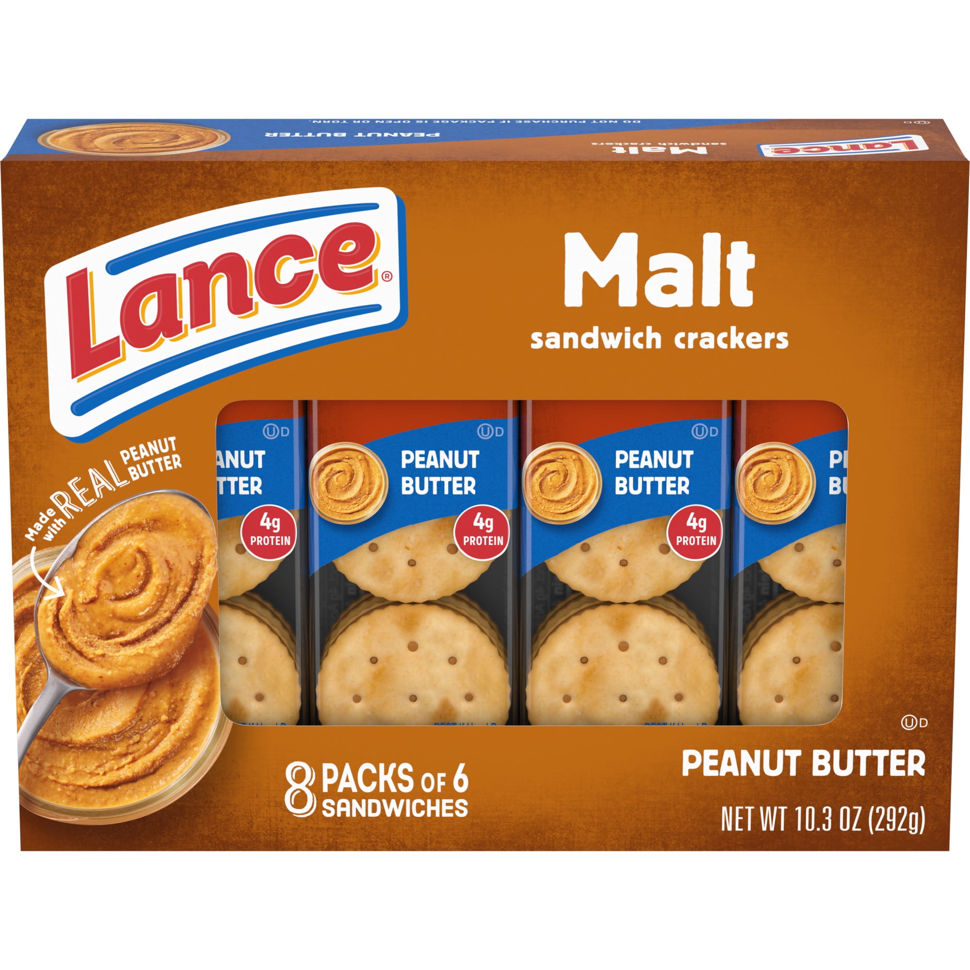 Lance Sandwich Crackers, Malt with Peanut Butter, 8 Nepal Ubuy