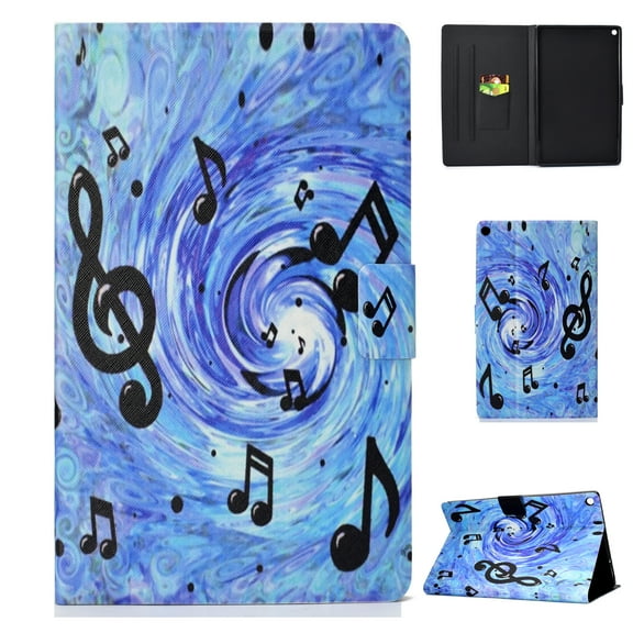 Kindle HD10 2015/2017 Wallet Case, Allytech PU Leather Folio Multi Angles Stand Smart Cover for All New Amazon Kindle HD 10 Tablet(7th/5th Generation,2017/2015 Release), Music