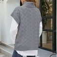 thumbnail image 3 of Vedolay Fall Sweaters Women's Fall Sweater Knit V Neck Oversized Fashion Pullover Casual Long Sleeve Top,Gray L, 3 of 4