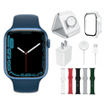 thumbnail image 3 of Restored Apple Watch Series 7 Bundle – 45mm Gps Blue (2021) – Magnetic Charger & Sport Band Included (Refurbished), 3 of 5