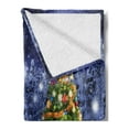 thumbnail image 2 of Christmas Soft Flannel Fleece Throw Blanket, Dark Starry Night with Spruce Coniferous Tree on the Field Elf Noel Yule Theme, Cozy Plush for Indoor and Outdoor Use, 70" x 90", Multicolor, by Ambesonne, 2 of 5
