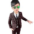 thumbnail image 1 of Boys Suits 5 Pieces Set, Blazers Vests Pants Shirts Ties, 1 of 5