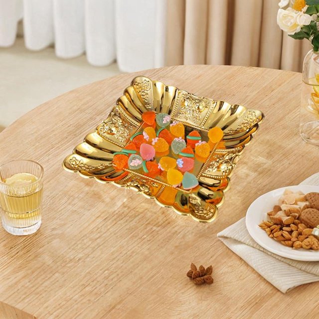 Elodie Metal Serving Tray Food Storage Organizer for New Year Spring Festival Party M