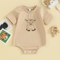 thumbnail image 2 of Okbabeha Western Baby Clothes Newborn Boy Girl Short Sleeve Fuzzy Cow Embroidery Bubble Romper Summer Outfit, 2 of 7