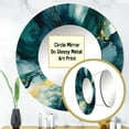 thumbnail image 3 of Designart "Strokes in Dark Blue and Gold XIX" Fractals Rund Mirror For Wall Decor - Large Blue Round Print Mirror - Round Modern Mirror 23" x 23" Inch - Wall Mounted Round Large Mirror, 3 of 5