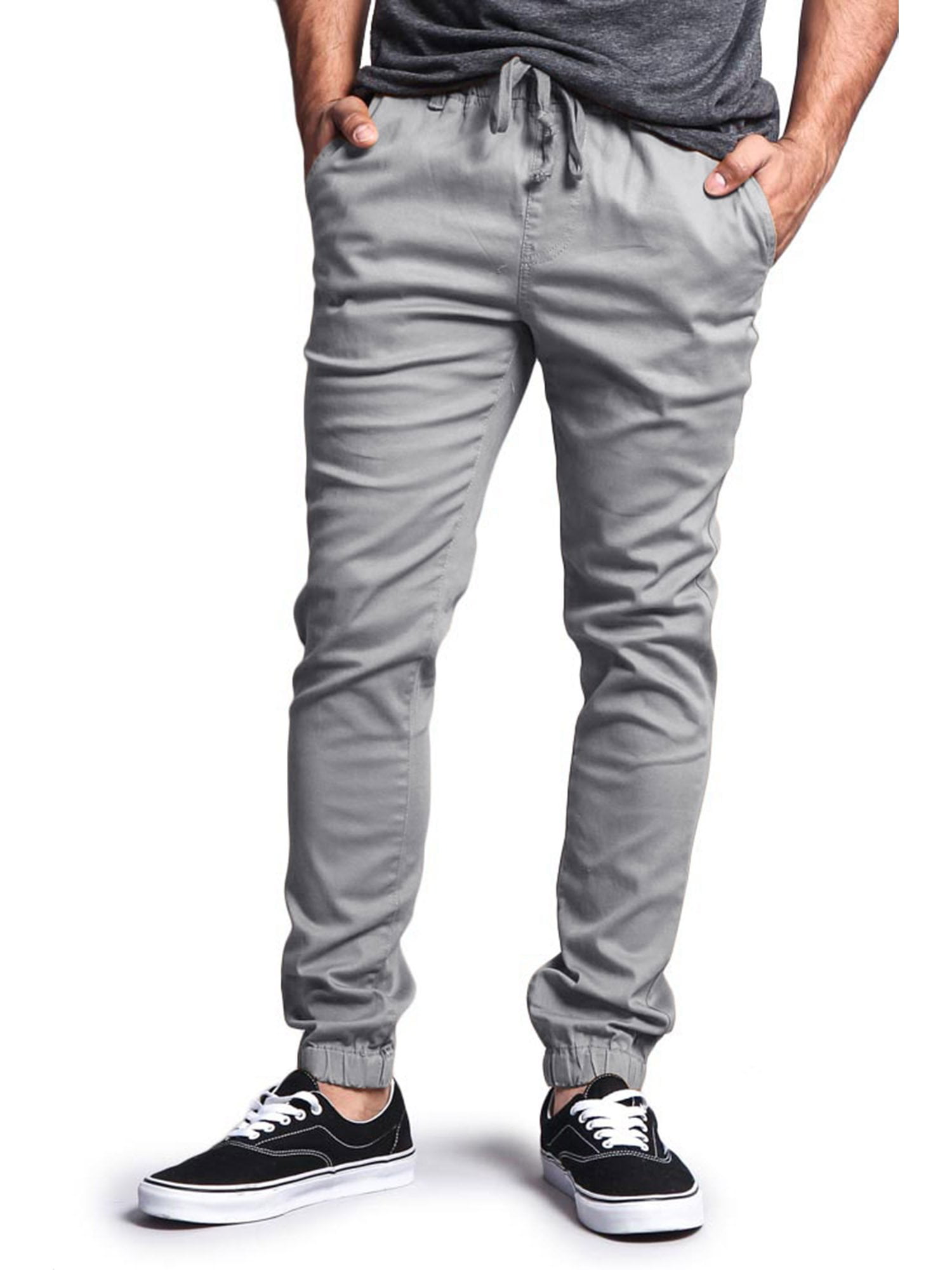 Grey twill joggers sales