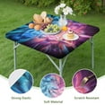 thumbnail image 4 of Colorful Burst Pattern Square Fitted Tablecloth with Elastic Edge,Square Table Cover,Washable Elastic Table Cover for Home Kitchen Party Decor 34"x34", 4 of 6