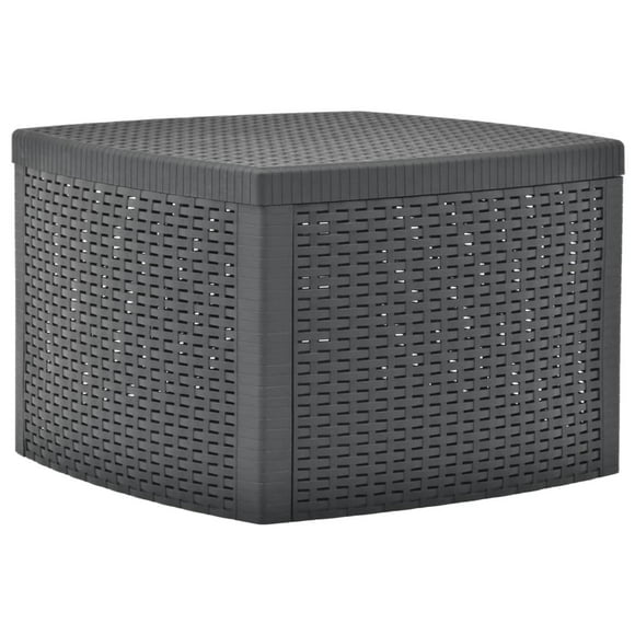 Mesa auxiliar de exterior Benzara 53 x 53 x 37 cm, ratán gris