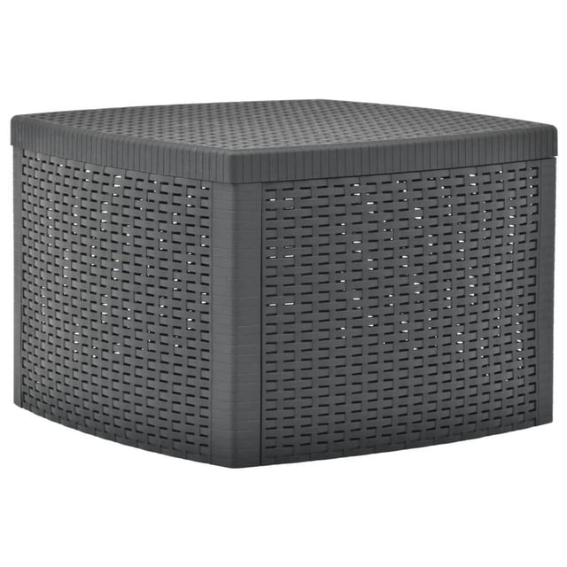 Mesa auxiliar de exterior Benzara 53 x 53 x 37 cm, ratán gris