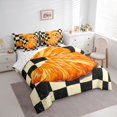 thumbnail image 3 of Homewish Cartoon Croissant Lover Twin Bedding Sets 7-Piece, Black Wheat Plaid Bedding Comforter Set, Teens Kids Boys Girls Reversible Sheet Sets, Super Cozy Room Decor, 3 of 7
