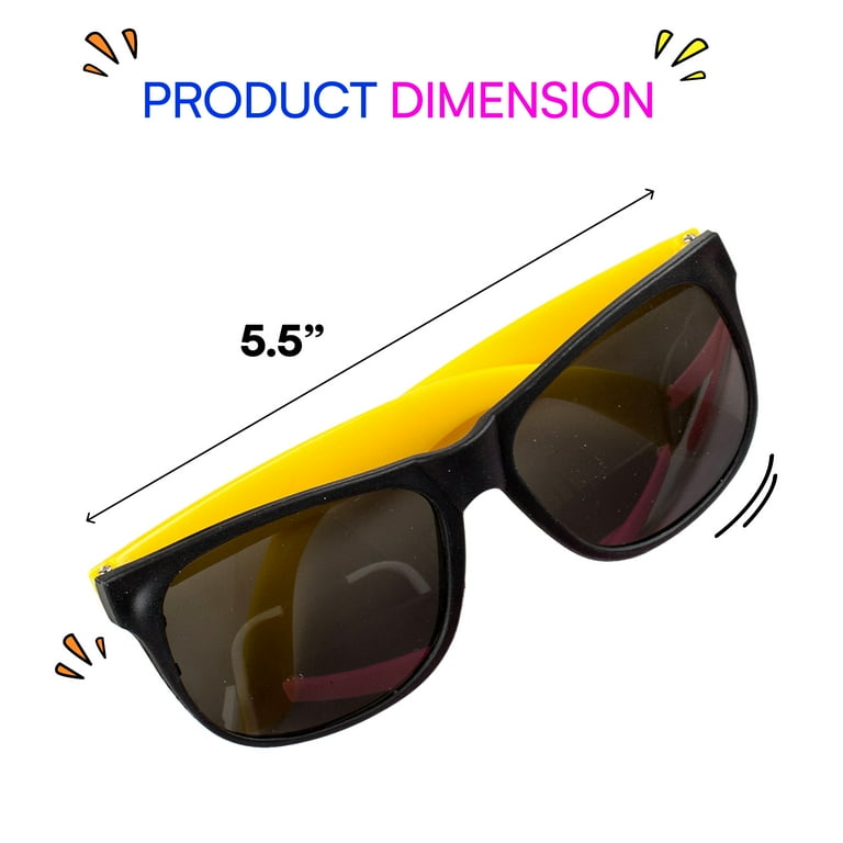 Neliblu Bulk Novelty Sunglasses 24 Pack UV Protection for Kids