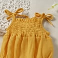 thumbnail image 5 of Penkiiy Toddler Baby Boys And Girl Comfortable Solid Color Elastic Sling Romper Jumpsuit Baby Sleep and Play Pajamas 0-3 Months Yellow on Sale, 5 of 9