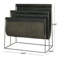 thumbnail image 3 of DecMode 22" Dark Blue Leather 3 Slot Magazine Holder with Metal Stand, 3 of 9