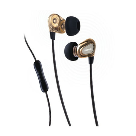 Maxell Bass-13 Dual Driver Earbuds w/ Microphone, Gold - Walmart.com