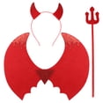 thumbnail image 1 of KAKOWELY 1 juego de disfraz de diablo para niños, adorable ropa de diablo, accesorio de cosplay para fiesta de Halloween, disfraz de diablo para cosplay., 1 of 4