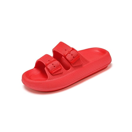 

Glookwis Ladies Slide Sandals Slip On Beach Sandal Open Toe Slides Womens Non-slip Lightweight Casual Shoes Comfort Summer Footbeds Red 10.5-11