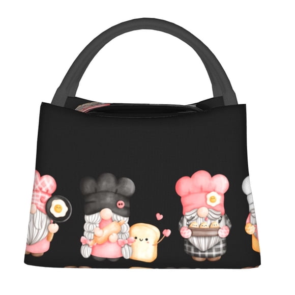 Fotbe Baker Gnome Bolsa Térmica Portátil con Estampado, Bolsa de Entrega de Alimentos Aislada, Bolsa Reutilizable de Gran Capacidad para Comidas y Supermercado