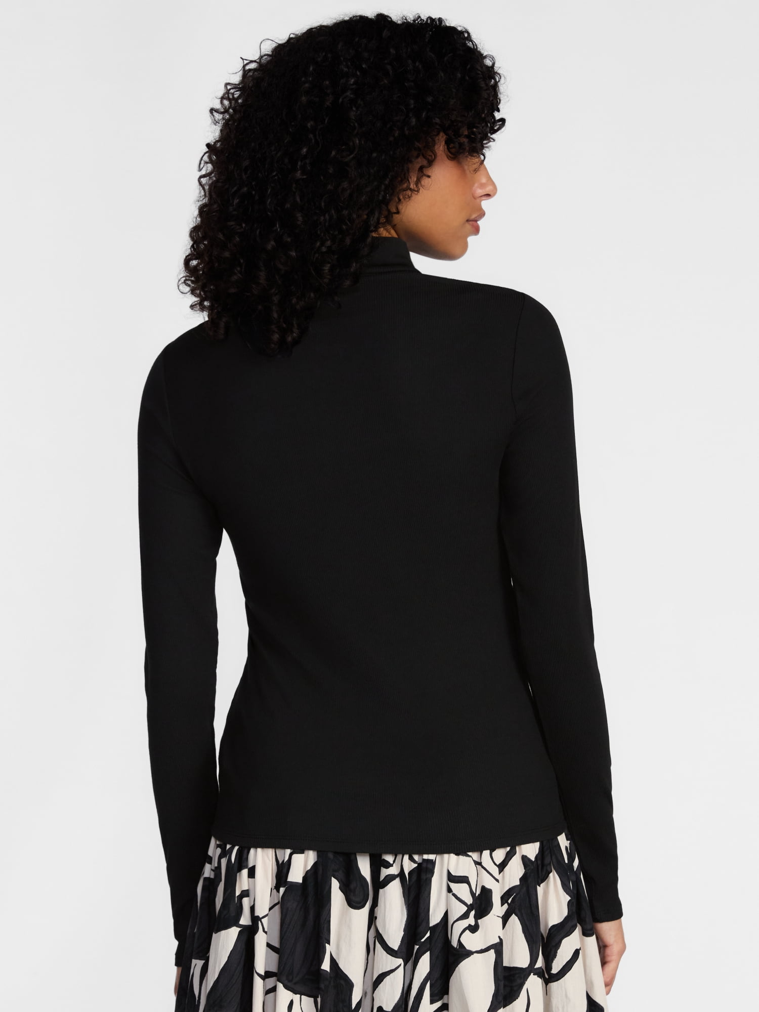 Scenario Women's Turtleneck Top with Long Sleeves, Sizes XS-XXXL