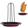thumbnail image 3 of Non-stick Vertical Chicken Cooking Grill Rack With Pan Roasting BBQ Party Roaster Tray, 3 of 7