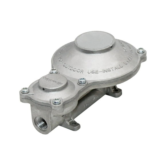 Flame King 2-Stage Vertical Mount Propane LP Regulator for RVs and Trailers, 300,000 BTU, Aluminum