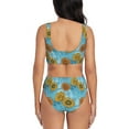 thumbnail image 3 of Rocae Sunflowers for Bikini Set for Women Two Piece Sexy High Swimsuits Split Crossover Bikini XX-Large, 3 of 9