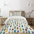 thumbnail image 3 of Ambesonne Watercolor Quilted Bedspread Set 2 Pcs, Colorful Insects, Twin Size, Multicolor, 3 of 6