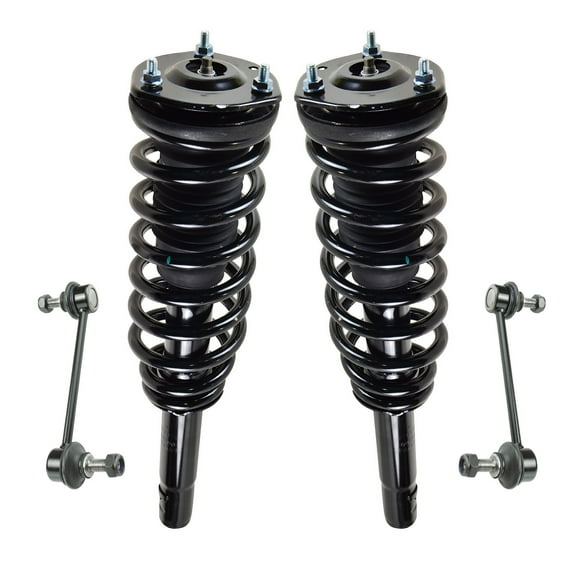 TRQ Loaded Strut Spring Assembly Sway Bar Links Front Set 4pc for Milan Fusion SCA67031 Fits select: 2010-2012 FORD FUSION, 2010-2012 LINCOLN MKZ