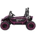 thumbnail image 6 of Funcid 24 Volt Ride on Toys UTV, 2 Seater XL Kids Ride on Electric Car with Remote Control, Metal Frame, Power Car Wheels with Key Start, Spring Suspension, 3 Speeds, Bluetooth Music, Pink, 6 of 9