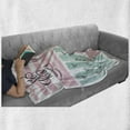 thumbnail image 6 of Love Soft Flannel Fleece Throw Blanket, Valentines Day Words and Hearts on Grunge Stripes Backdrop, Cozy Plush for Indoor and Outdoor Use, 60" x 80", Charcoal Grey Pale Pink, by Ambesonne, 6 of 6