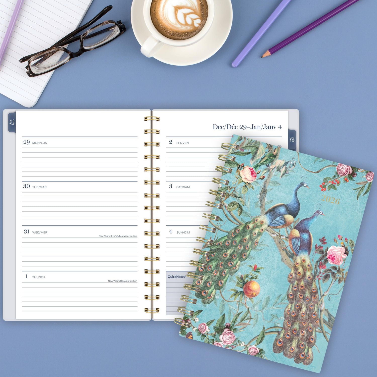 Cambridge® Chinoiserie Peacock Small Weekly Planner