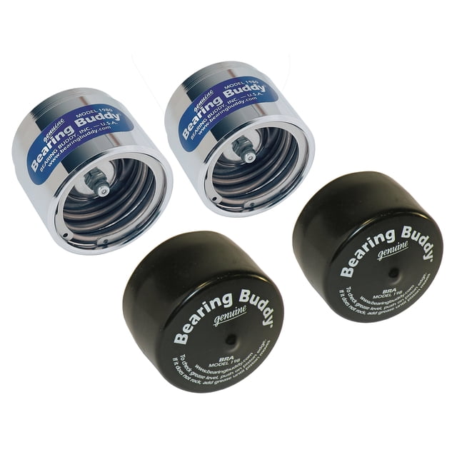 Protectores de rodamientos cromados Bearing Buddy (1.980) con sujetadores - Par
