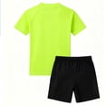 thumbnail image 5 of Tfken Boys Kids Swimsuit Set Outfits For Summer Cute 2 Piece Short Sleeve Tops With Swim Trunks Set Swimwear Beach Teen Comfortable Bathing Suits Size 15-16 Years Green, 5 of 8