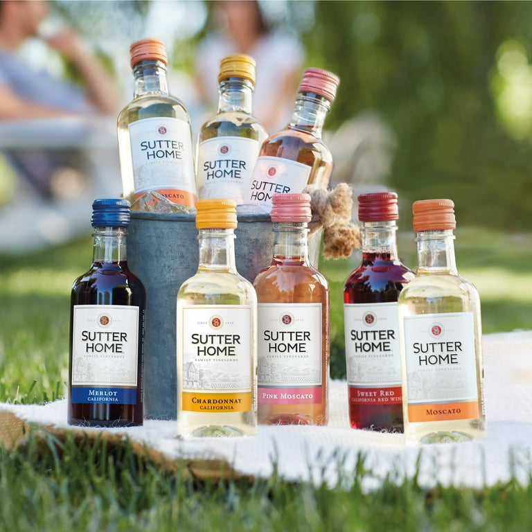 Sutter Home Merlot California Red Wine 4 Pack, 187 ml Plastic