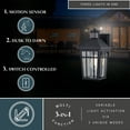 thumbnail image 3 of Garfield Park Aluminum Matte Black Motion Sensor Dusk to Dawn Outdoor Wall Light Clear Seeded Glass, 3 of 11