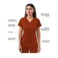 thumbnail image 3 of Adar Pro Scrubs For Women - Sweetheart V-Neck Scrub Top - P4210 - Red Ochre - M, 3 of 7