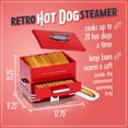 thumbnail image 2 of Nostalgia NHDS206RD 600 Watt, Plastic Hot Dog Steamer, Red, 2 of 9