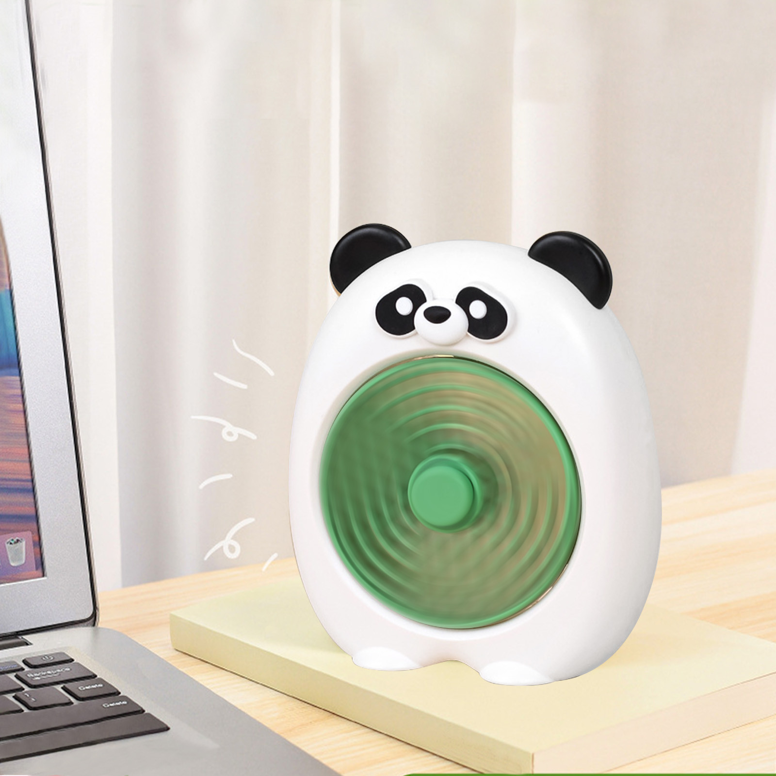 Moe Pie USB-Powered Mini Desktop Fan; Quiet, Mute Operation with 3 Speed Settings and 360 Degree Coverage for Office and Personal Use