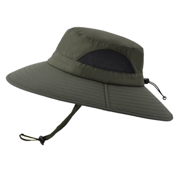 Sun Hat for Men/Women, Waterproof Wide Brim Bucket Hat Foldable Boonie Hat for Fishing Hiking Garden Safari Beach,Military green，G191230