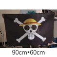 thumbnail image 4 of Bandera de calavera pirata de One Piece de Anime, decoración de pared para el hogar y el dormitorio, pancarta con pintura de sombrero de paja de Luffy, bandera pirata, juguetes para niños, regalo, 4 of 5