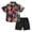 Black, variant on WOYY Infant Boys 2-Piece Outfit Set Hawaii Beach Holiday Short Sleeve Button Shirt Shorts Set